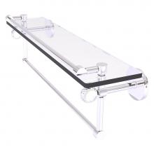 Allied Brass CV-1TBT-22-GAL-PC - Clearview Collection 22 Inch Glass Gallery Shelf with Towel Bar and Twisted Accents - Polished Chr