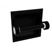 Allied Brass CV-24CD-BKM - Clearview Collection Recessed Toilet Paper Holder with Dotted Accents