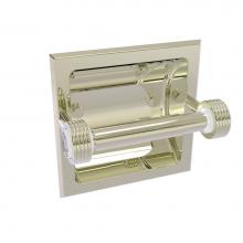 Allied Brass CV-24CG-PNI - Clearview Collection Recessed Toilet Paper Holder with Groovy Accents