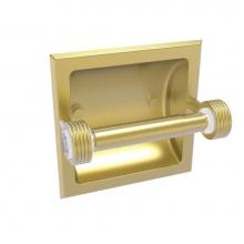 Allied Brass CV-24CG-SBR - Clearview Collection Recessed Toilet Paper Holder with Groovy Accents