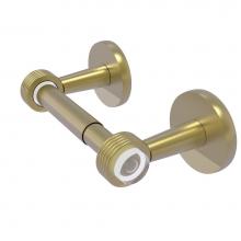 Allied Brass CV-24G-SBR - Clearview Collection Two Post Toilet Tissue Holder with Groovy Accents