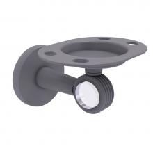 Allied Brass CV-26G-GYM - Clearview Collection Tumbler and Toothbrush Holder with Groovy Accents