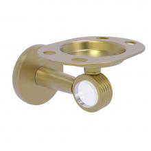 Allied Brass CV-26G-SBR - Clearview Collection Tumbler and Toothbrush Holder with Groovy Accents