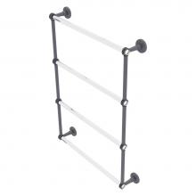 Allied Brass CV-28D-24-GYM - Clearview Collection 4 Tier 24 Inch Ladder Towel Bar with Dotted Accents - Matte Gray