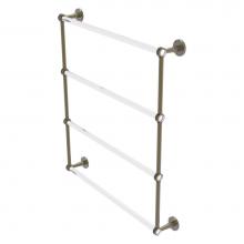 Allied Brass CV-28D-30-ABR - Clearview Collection 4 Tier 30 Inch Ladder Towel Bar with Dotted Accents - Antique Brass