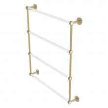 Allied Brass CV-28D-30-UNL - Clearview Collection 4 Tier 30 Inch Ladder Towel Bar with Dotted Accents - Unlacquered Brass