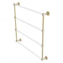 Allied Brass CV-28D-36-SBR - Clearview Collection 4 Tier 36 Inch Ladder Towel Bar with Dotted Accents - Satin Brass