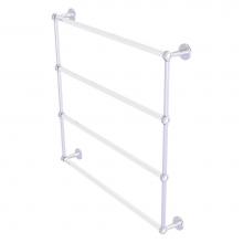 Allied Brass CV-28D-36-SCH - Clearview Collection 4 Tier 36 Inch Ladder Towel Bar with Dotted Accents - Satin Chrome