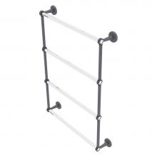 Allied Brass CV-28G-24-GYM - Clearview Collection 4 Tier 24 Inch Ladder Towel Bar with Grooved Accents - Matte Gray