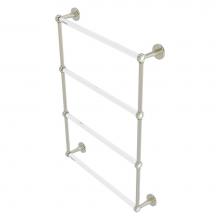 Allied Brass CV-28G-24-PNI - Clearview Collection 4 Tier 24 Inch Ladder Towel Bar with Grooved Accents - Polished Nickel