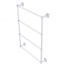 Allied Brass CV-28G-24-SCH - Clearview Collection 4 Tier 24 Inch Ladder Towel Bar with Grooved Accents - Satin Chrome