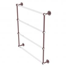 Allied Brass CV-28G-30-CA - Clearview Collection 4 Tier 30 Inch Ladder Towel Bar with Grooved Accents - Antique Copper
