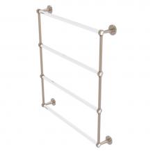 Allied Brass CV-28G-30-PEW - Clearview Collection 4 Tier 30 Inch Ladder Towel Bar with Grooved Accents - Antique Pewter
