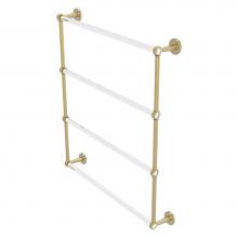 Allied Brass CV-28G-30-SBR - Clearview Collection 4 Tier 30 Inch Ladder Towel Bar with Grooved Accents - Satin Brass