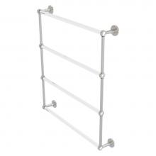 Allied Brass CV-28G-30-SN - Clearview Collection 4 Tier 30 Inch Ladder Towel Bar with Grooved Accents - Satin Nickel