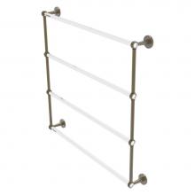 Allied Brass CV-28G-36-ABR - Clearview Collection 4 Tier 36 Inch Ladder Towel Bar with Grooved Accents - Antique Brass