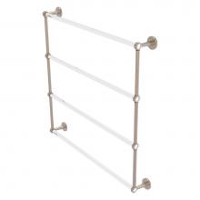 Allied Brass CV-28G-36-PEW - Clearview Collection 4 Tier 36 Inch Ladder Towel Bar with Grooved Accents - Antique Pewter