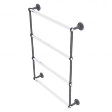 Allied Brass CV-28T-24-GYM - Clearview Collection 4 Tier 24 Inch Ladder Towel Bar with Twisted Accents - Matte Gray