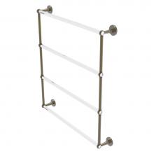 Allied Brass CV-28T-30-ABR - Clearview Collection 4 Tier 30 Inch Ladder Towel Bar with Twisted Accents - Antique Brass
