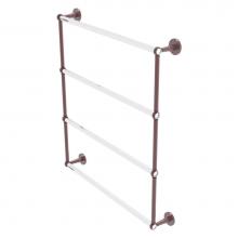 Allied Brass CV-28T-30-CA - Clearview Collection 4 Tier 30 Inch Ladder Towel Bar with Twisted Accents - Antique Copper