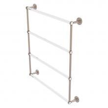 Allied Brass CV-28T-30-PEW - Clearview Collection 4 Tier 30 Inch Ladder Towel Bar with Twisted Accents - Antique Pewter