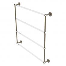 Allied Brass CV-28T-36-ABR - Clearview Collection 4 Tier 36 Inch Ladder Towel Bar with Twisted Accents - Antique Brass