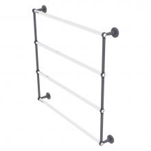 Allied Brass CV-28T-36-GYM - Clearview Collection 4 Tier 36 Inch Ladder Towel Bar with Twisted Accents - Matte Gray