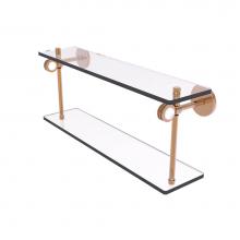 Allied Brass CV-2D-22-BBR - Clearview Collection 22 Inch Two Tiered Glass Shelf with Dotted Accents