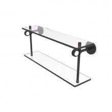 Allied Brass CV-2G-16-VB - Clearview Collection 16 Inch Two Tiered Glass Shelf with Groovy Accents