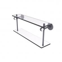 Allied Brass CV-2T-16-GYM - Clearview Collection 16 Inch Two Tiered Glass Shelf with Twisted Accents