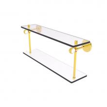 Allied Brass CV-2T-16-PB - Clearview Collection 16 Inch Two Tiered Glass Shelf with Twisted Accents