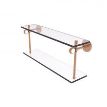 Allied Brass CV-2T-22-BBR - Clearview Collection 22 Inch Two Tiered Glass Shelf with Twisted Accents