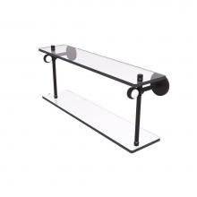 Allied Brass CV-2T-22-ORB - Clearview Collection 22 Inch Two Tiered Glass Shelf with Twisted Accents