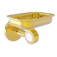 Allied Brass CV-32G-PB - Clearview Collection Wall Mounted Soap Dish Holder with Groovy Accents