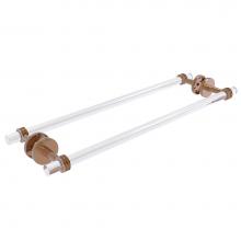 Allied Brass CV-41D-BB-24-BBR - Clearview Collection 24 Inch Back to Back Shower Door Towel Bar with Dotted Accents