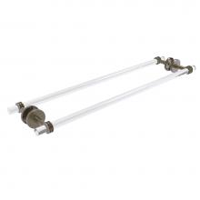 Allied Brass CV-41D-BB-30-ABR - Clearview Collection 30 Inch Back to Back Shower Door Towel Bar with Dotted Accents