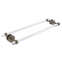 Allied Brass CV-41G-BB-24-ABR - Clearview Collection 24 Inch Back to Back Shower Door Towel Bar with Groovy Accents