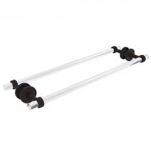 Allied Brass CV-41G-BB-24-ORB - Clearview Collection 24 Inch Back to Back Shower Door Towel Bar with Groovy Accents