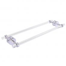 Allied Brass CV-41G-BB-24-PC - Clearview Collection 24 Inch Back to Back Shower Door Towel Bar with Groovy Accents