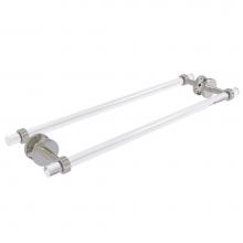 Allied Brass CV-41G-BB-24-SN - Clearview Collection 24 Inch Back to Back Shower Door Towel Bar with Groovy Accents