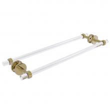 Allied Brass CV-41G-BB-24-UNL - Clearview Collection 24 Inch Back to Back Shower Door Towel Bar with Groovy Accents