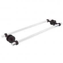 Allied Brass CV-41G-BB-24-VB - Clearview Collection 24 Inch Back to Back Shower Door Towel Bar with Groovy Accents