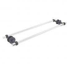 Allied Brass CV-41G-BB-30-GYM - Clearview Collection 30 Inch Back to Back Shower Door Towel Bar with Groovy Accents