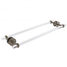 Allied Brass CV-41T-BB-24-ABR - Clearview Collection 24 Inch Back to Back Shower Door Towel Bar with Twisted Accents