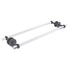 Allied Brass CV-41T-BB-24-GYM - Clearview Collection 24 Inch Back to Back Shower Door Towel Bar with Twisted Accents