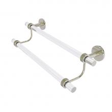 Allied Brass CV-72D-18-PNI - Clearview Collection 18 Inch Double Towel Bar with Dotted Accents