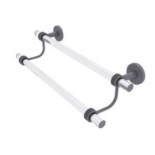 Allied Brass CV-72D-24-GYM - Clearview Collection 24 Inch Double Towel Bar with Dotted Accents