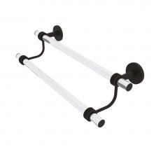 Allied Brass CV-72D-24-ORB - Clearview Collection 24 Inch Double Towel Bar with Dotted Accents