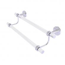 Allied Brass CV-72D-24-PC - Clearview Collection 24 Inch Double Towel Bar with Dotted Accents