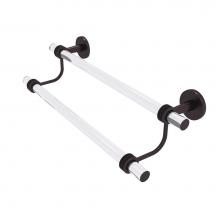 Allied Brass CV-72D-36-ABZ - Clearview Collection 36 Inch Double Towel Bar with Dotted Accents
